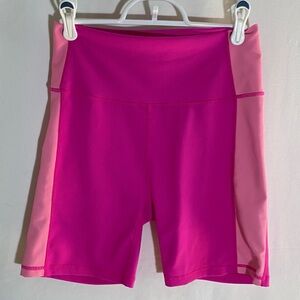 Stylish Fuchsia Women's Biker Athletic Shorts, Size Large